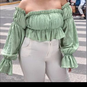 Off the shoulder peplum top